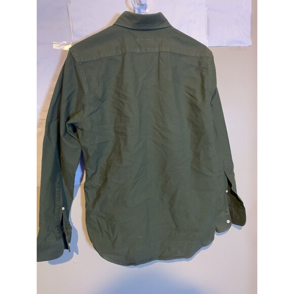Taylor Stich Army Green Long Sleeve Shirt Men's 38 Preppy Button Down Casual - Picture 2 of 8